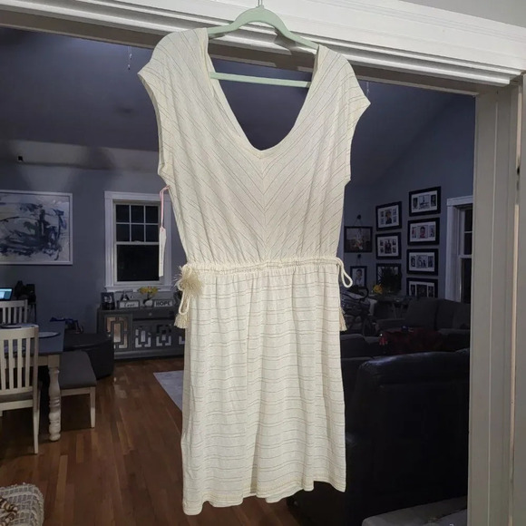 Rachel Ashwell Women's Cream Striped Resortwear Coverup Dress Size Small - Picture 8 of 11